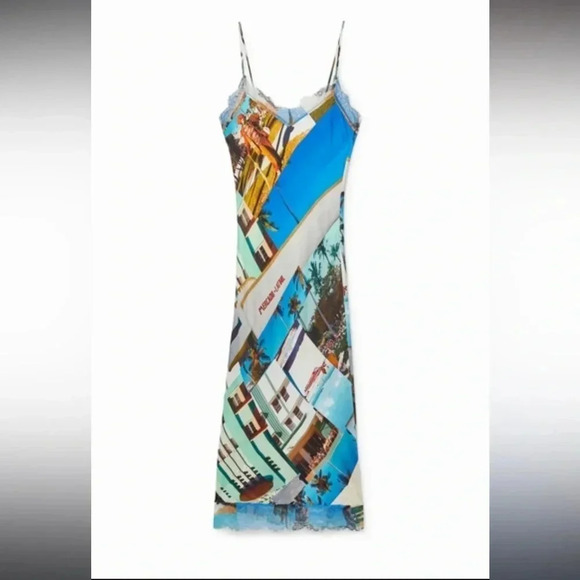 DESIGUAL. LINGERIE DRESS SOUTH BEACH IN BLUE - Picture 4 of 5